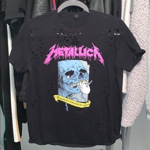 metallica distressed band tee